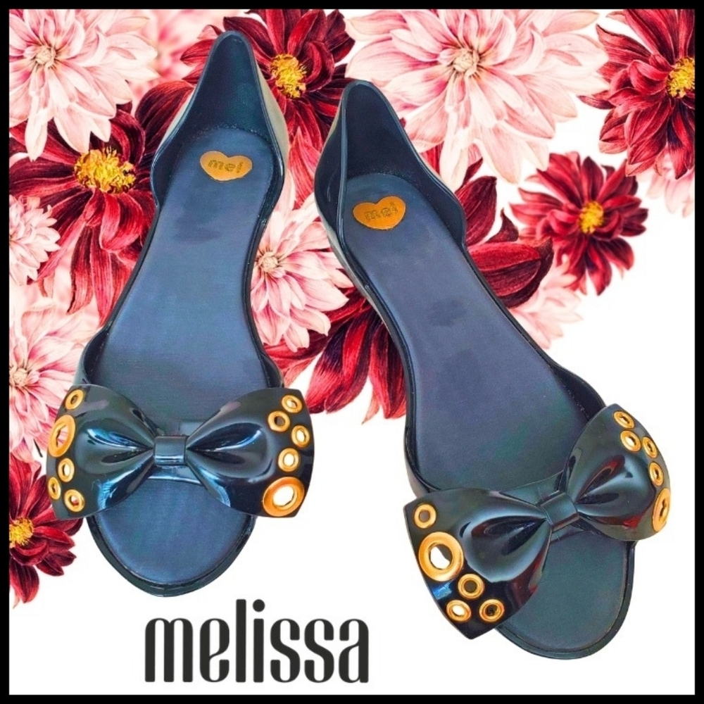 EUC Mel By Melissa Peep-Toe Flat Jelly Shoes